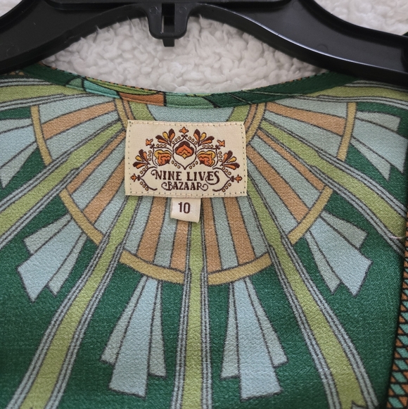 Nine Lives Bazaar Emerald  Empire Dress SZ 10 - Picture 5 of 12